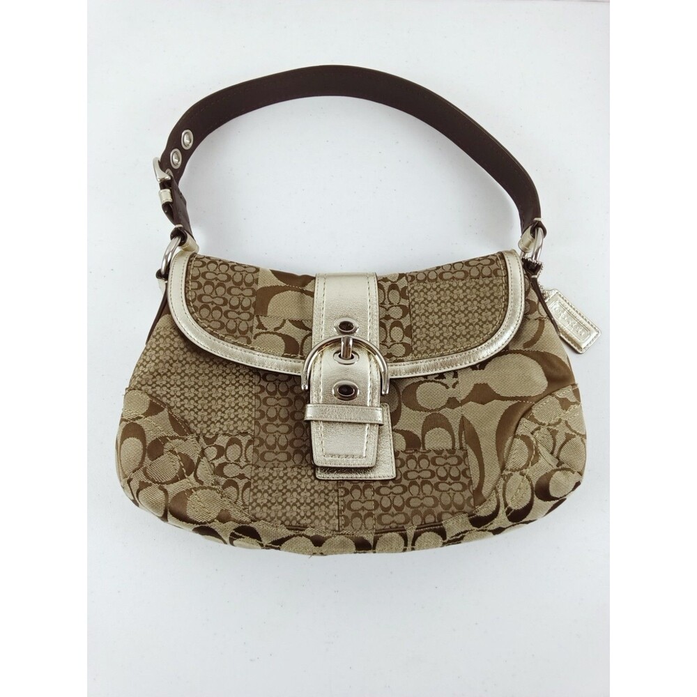 Coach 12316 Signature Patchwork Soho 2008 Khaki & Gold EXCELLENT!! W/ Hangtag!